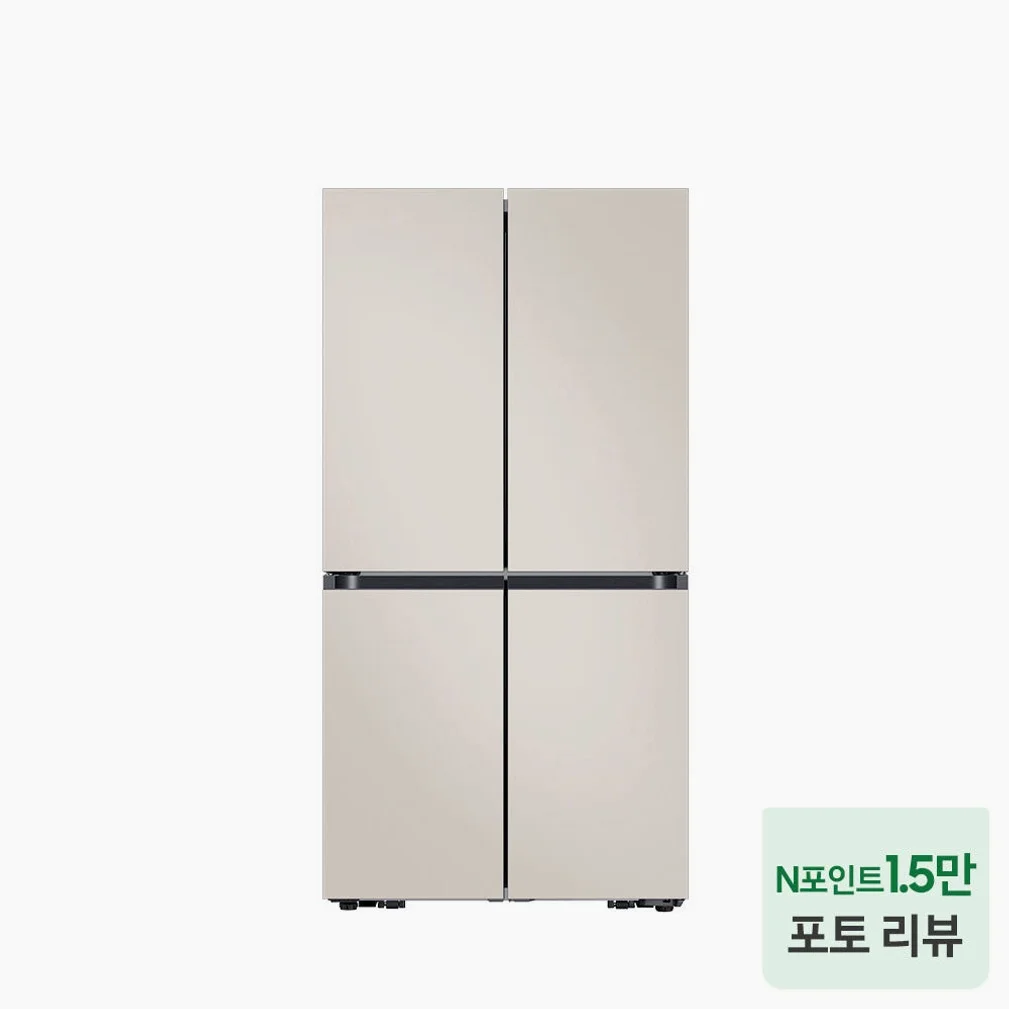 삼성 비스포크 AI 냉장고 4도어 902L 1등급 푸드쇼케이스 에센셜 베이지(RM70F90M1GD) 상세 이미지 1