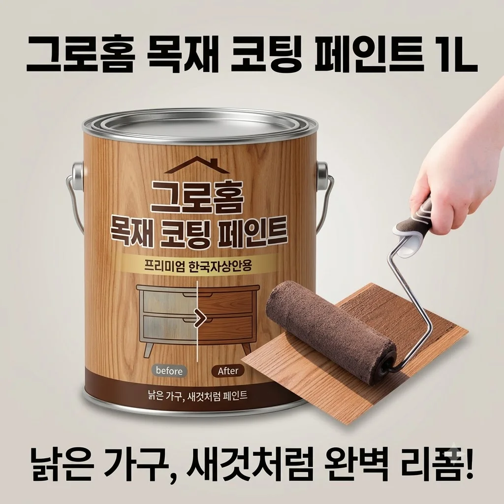 그로홈 목재 코팅 페인트 1L, 낡은 가구 새것처럼 만드는 셀프 리폼 꿀팁