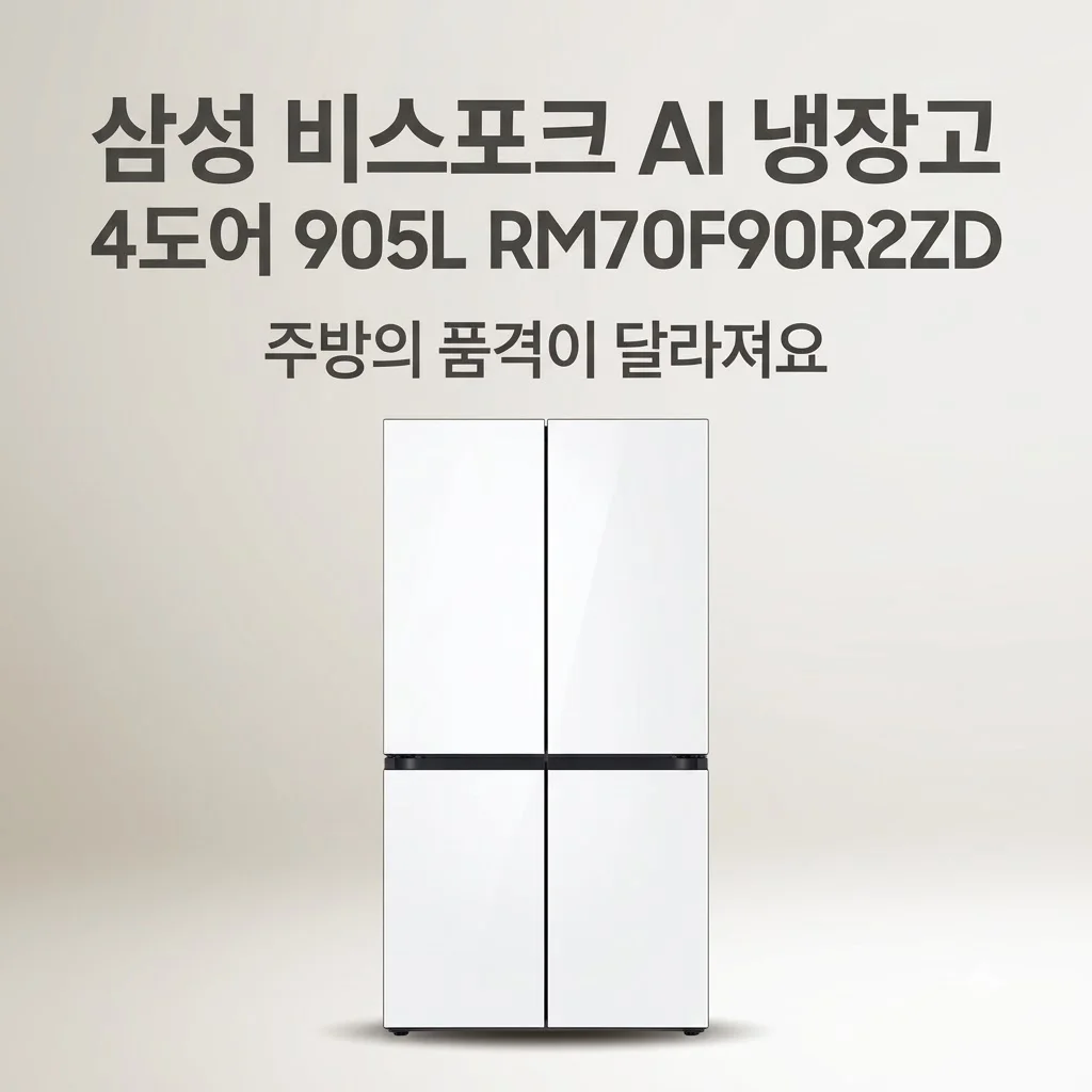 삼성 비스포크 AI 냉장고 4도어 905L RM70F90R2ZD, 주방의 품격이 달라져요