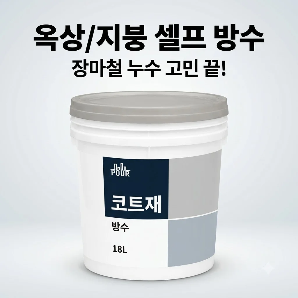 옥상/지붕 셀프 방수 POUR 코트재 18L, 장마철 누수 고민 끝내는 비결
