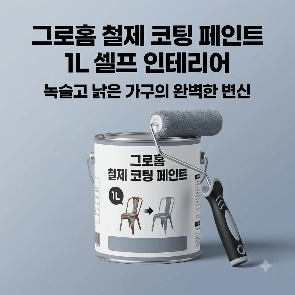 그로홈 철제 코팅 페인트 1L 셀프 인테리어 녹슬고 낡은 가구의 완벽한 변신