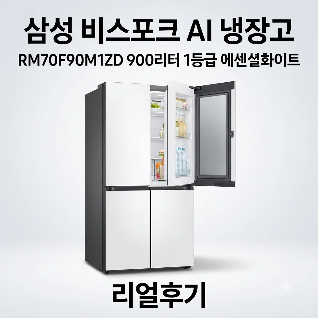 삼성 비스포크 AI 냉장고 RM70F90M1ZD 900리터 1등급 에센셜화이트 리얼후기
