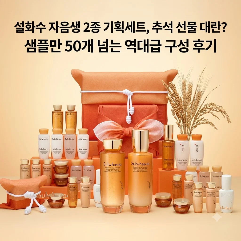 설화수 자음생 2종 기획세트, 추석 선물 대란? 샘플만 50개 넘는 역대급 구성 후기