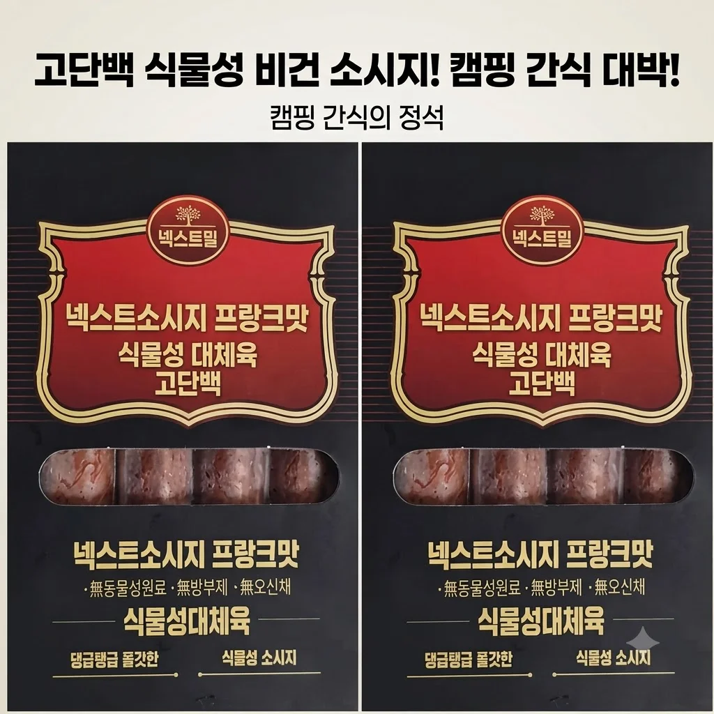 넥스트밀 비건 프랑크 소시지 고단백 식물성이라 캠핑 간식으로 대박!