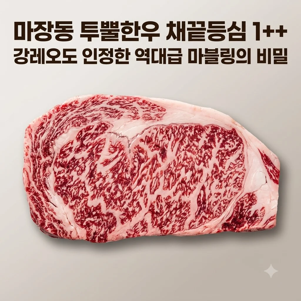 마장동 투뿔한우 채끝등심 1++, 강레오도 인정한 역대급 마블링의 비밀