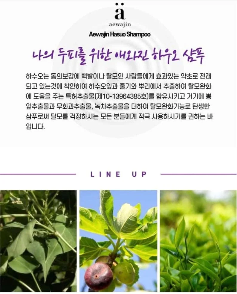 특허추출물 함유 애와진 하수오 샴푸 500ml, 2개 상세 이미지 2