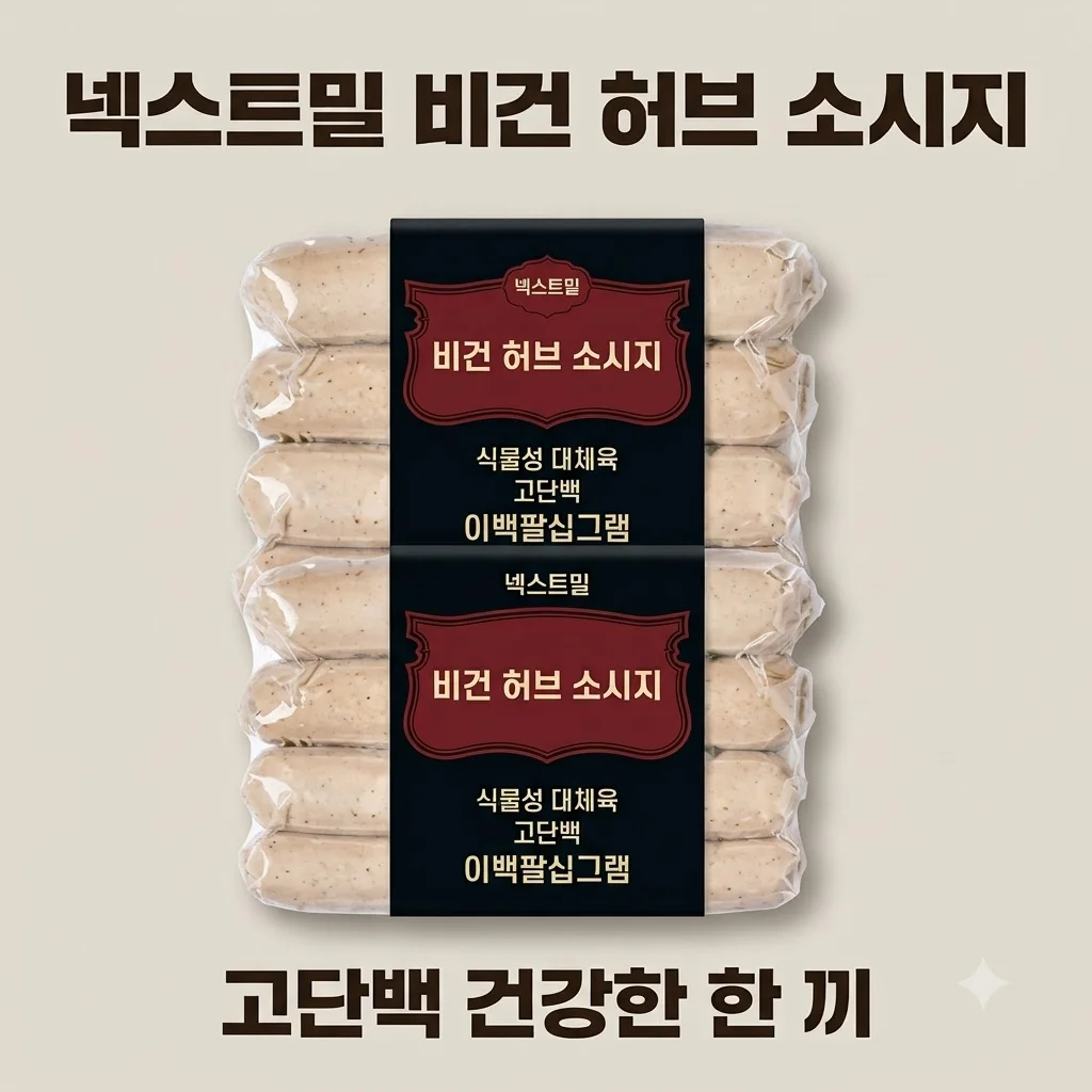 넥스트밀 비건 허브 소시지 고단백 식물성 부대찌개 캠핑 간식, 건강한 한 끼의 정석