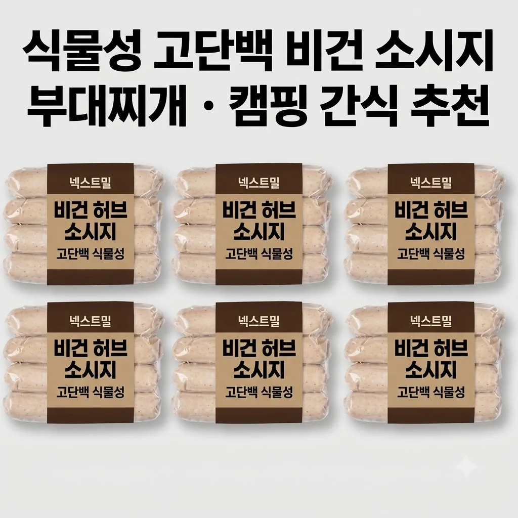 넥스트밀 비건 허브 소시지 고단백 식물성 부대찌개 캠핑 간식의 신세계