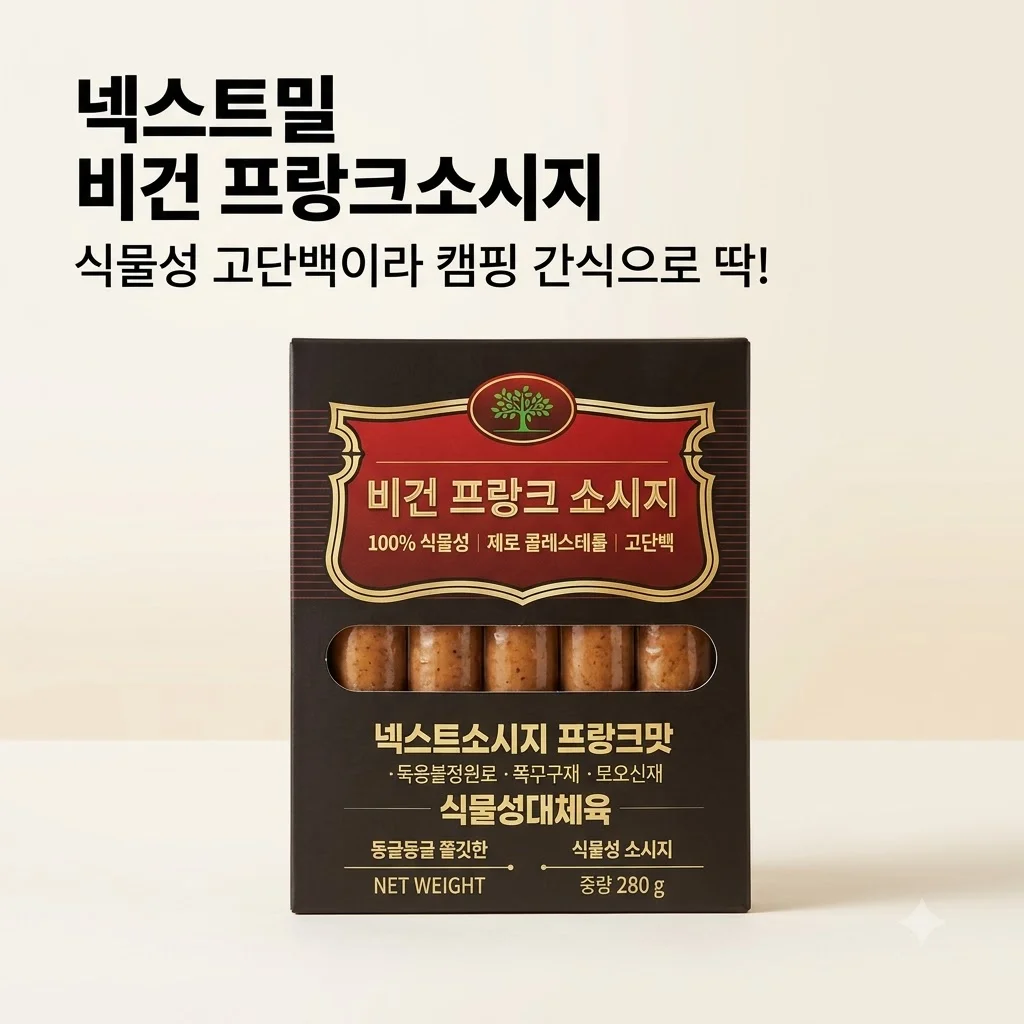 넥스트밀 비건 프랑크 소시지 식물성 고단백이라 캠핑 간식으로 딱!