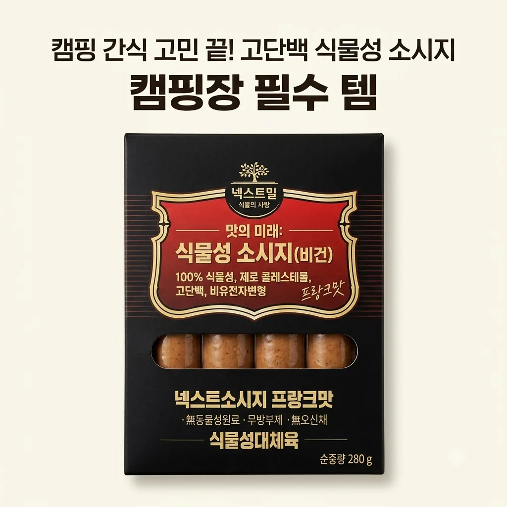 넥스트밀 비건 프랑크 소시지, 고단백 식물성으로 캠핑 간식 고민 끝낸 후기
