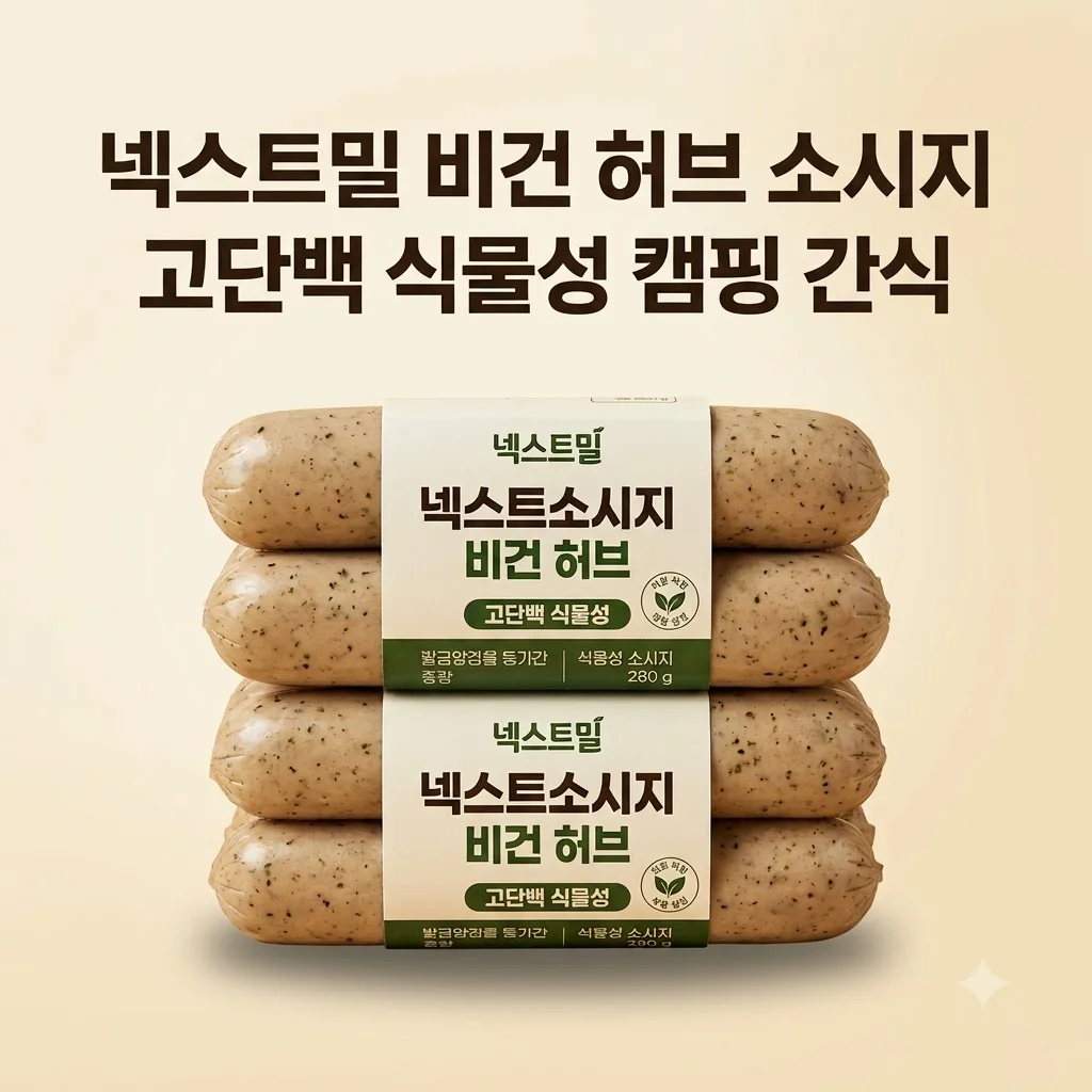 넥스트밀 비건 허브 소시지 고단백 식물성 부대찌개 캠핑 간식 추천