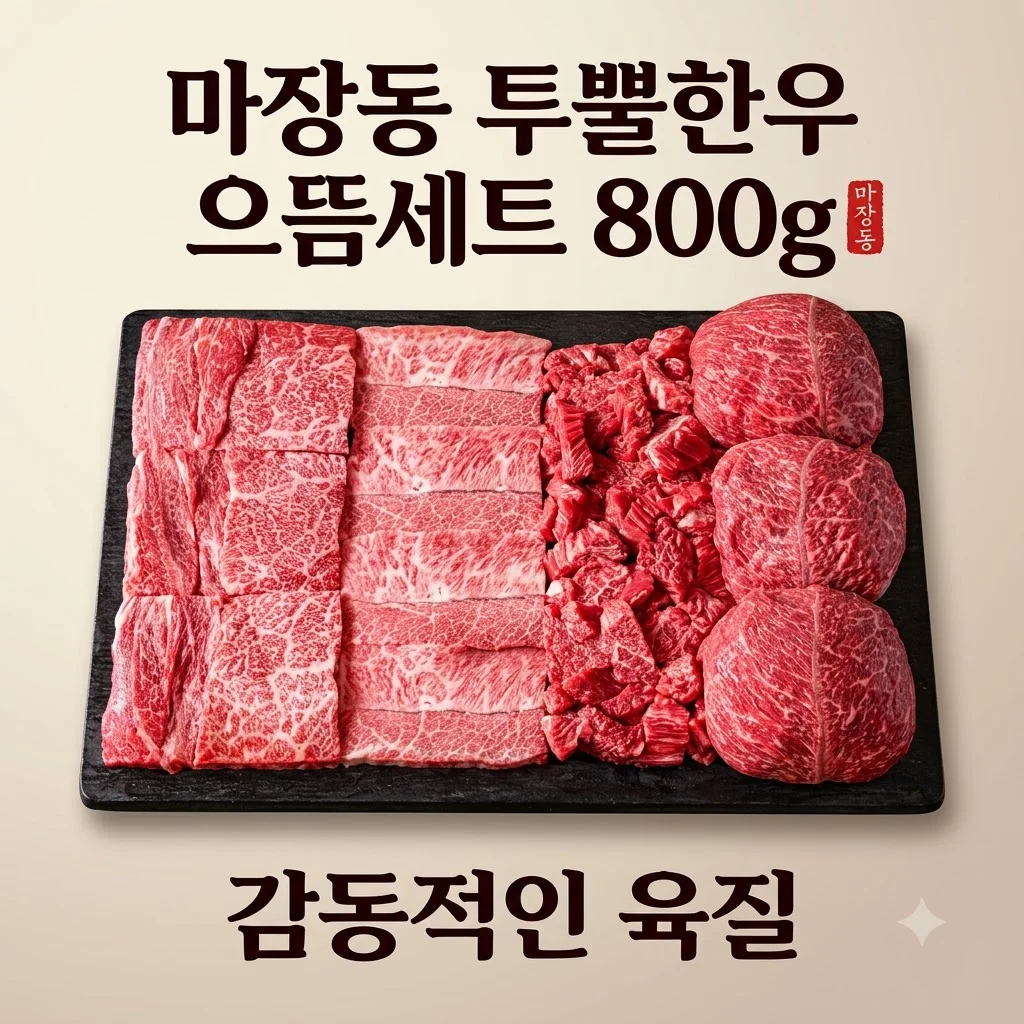 마장동 투뿔한우 으뜸세트 800g 클래식 선물세트, 감동적인 육질 후기