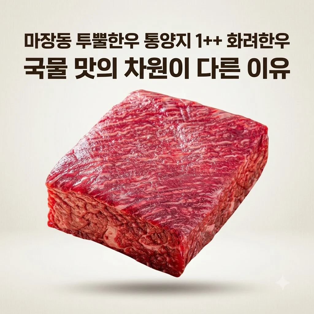 마장동 투뿔한우 통양지 1++ 화려한우, 국물 맛의 차원이 다른 이유