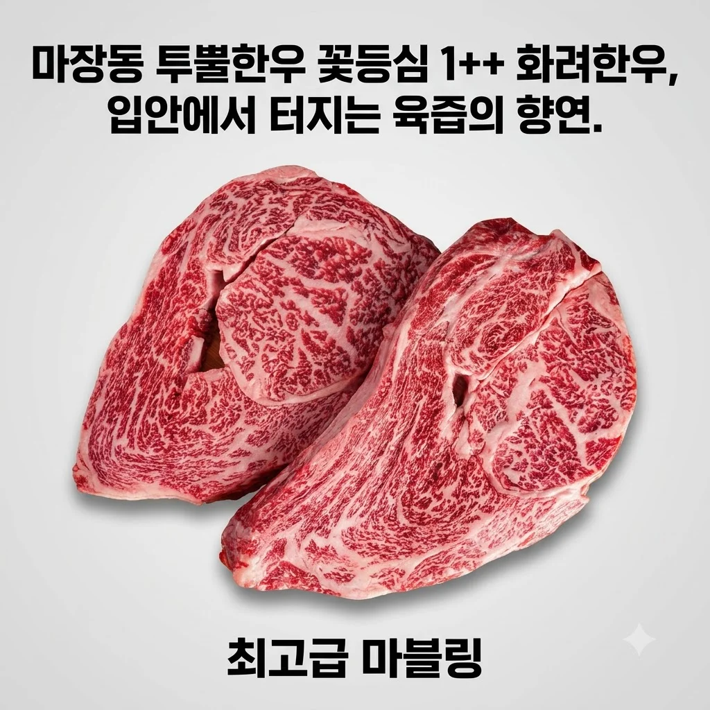 마장동 투뿔한우 꽃등심 1++ 화려한우, 입안에서 터지는 육즙의 향연
