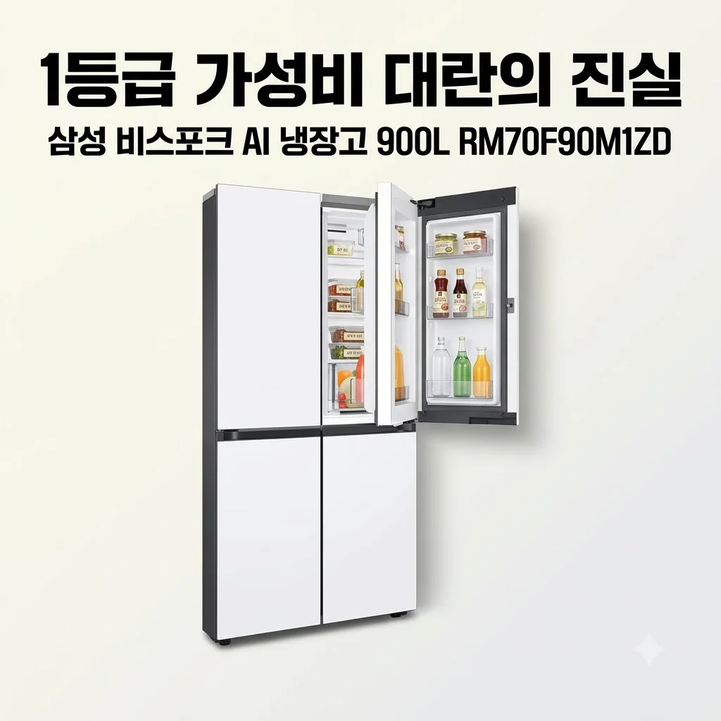 삼성 비스포크 AI 냉장고 900리터 RM70F90M1ZD, 1등급 가성비 대란의 진실