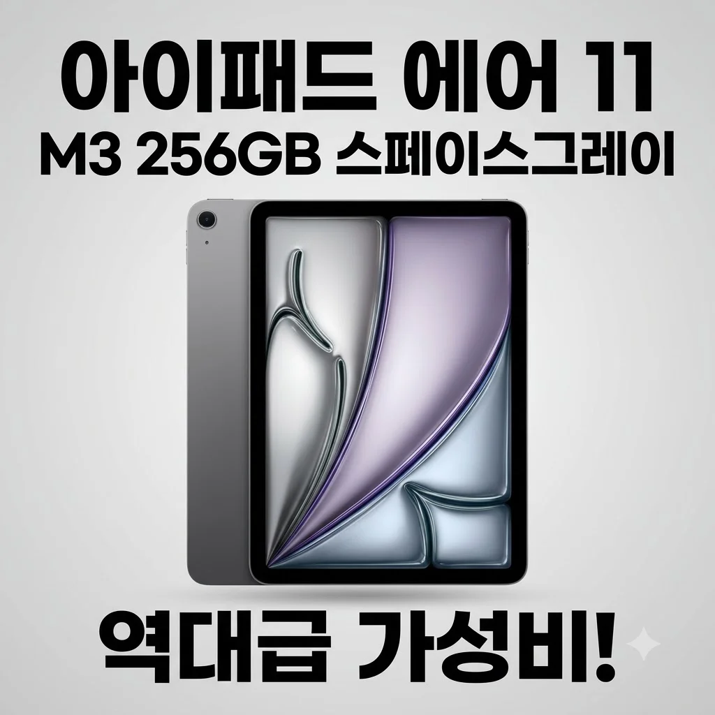 아이패드 에어 11 M3 256GB 스페이스그레이, 프로가 부럽지 않은 역대급 가성비!