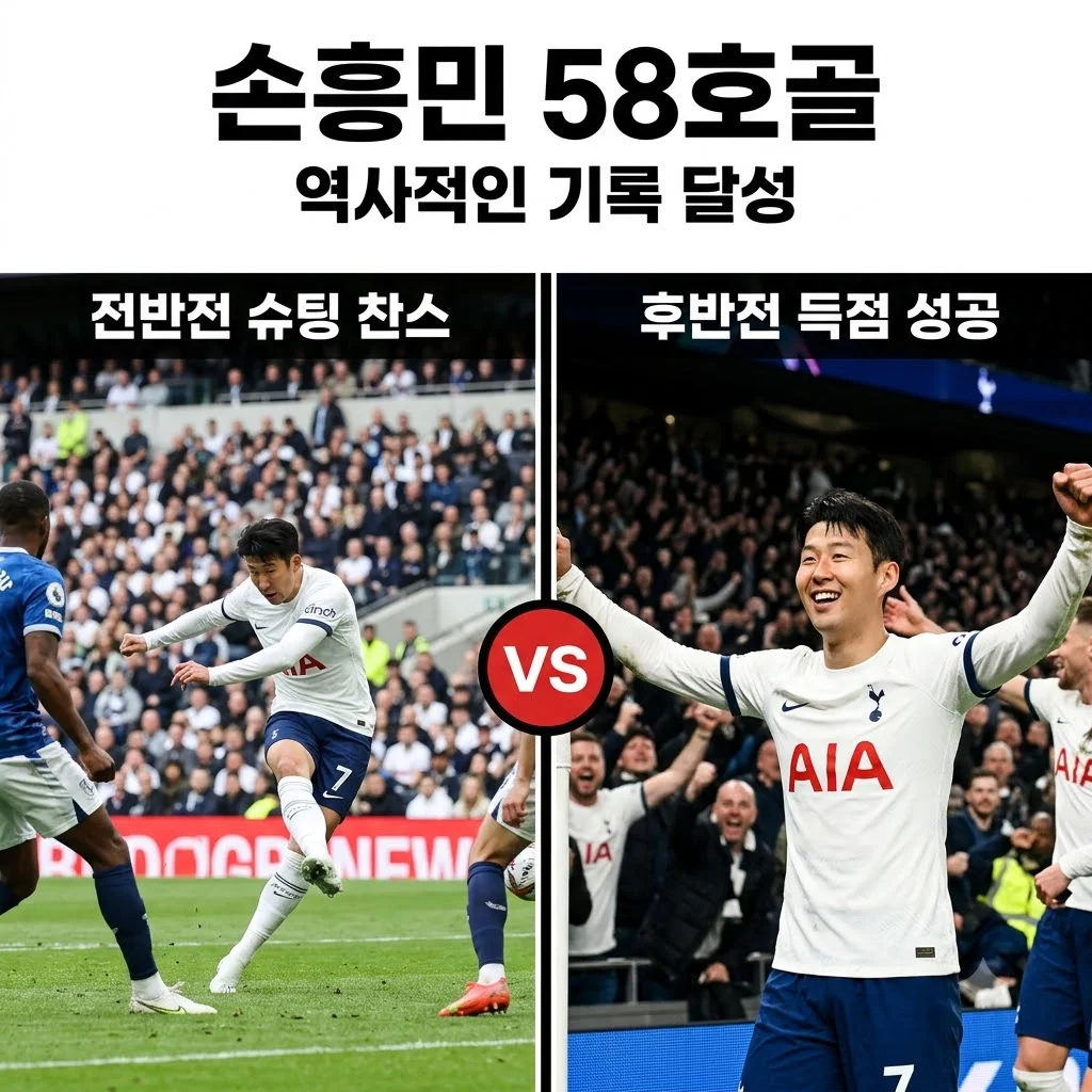 손흥민 58호골 대기록 달성, 프리미어리그 역사에 남을 명장면