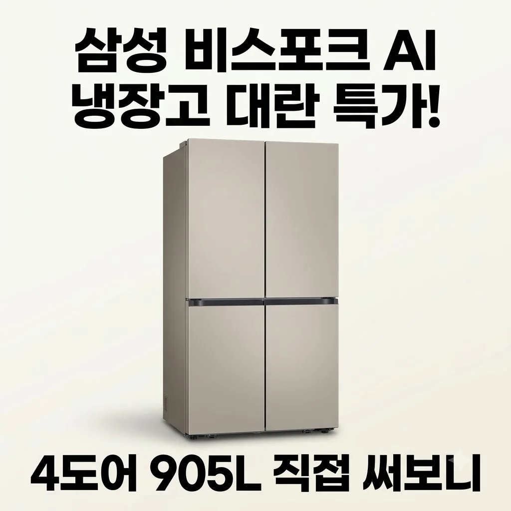 삼성 비스포크 AI 냉장고 대란 특가! 4도어 905L 직접 써보니