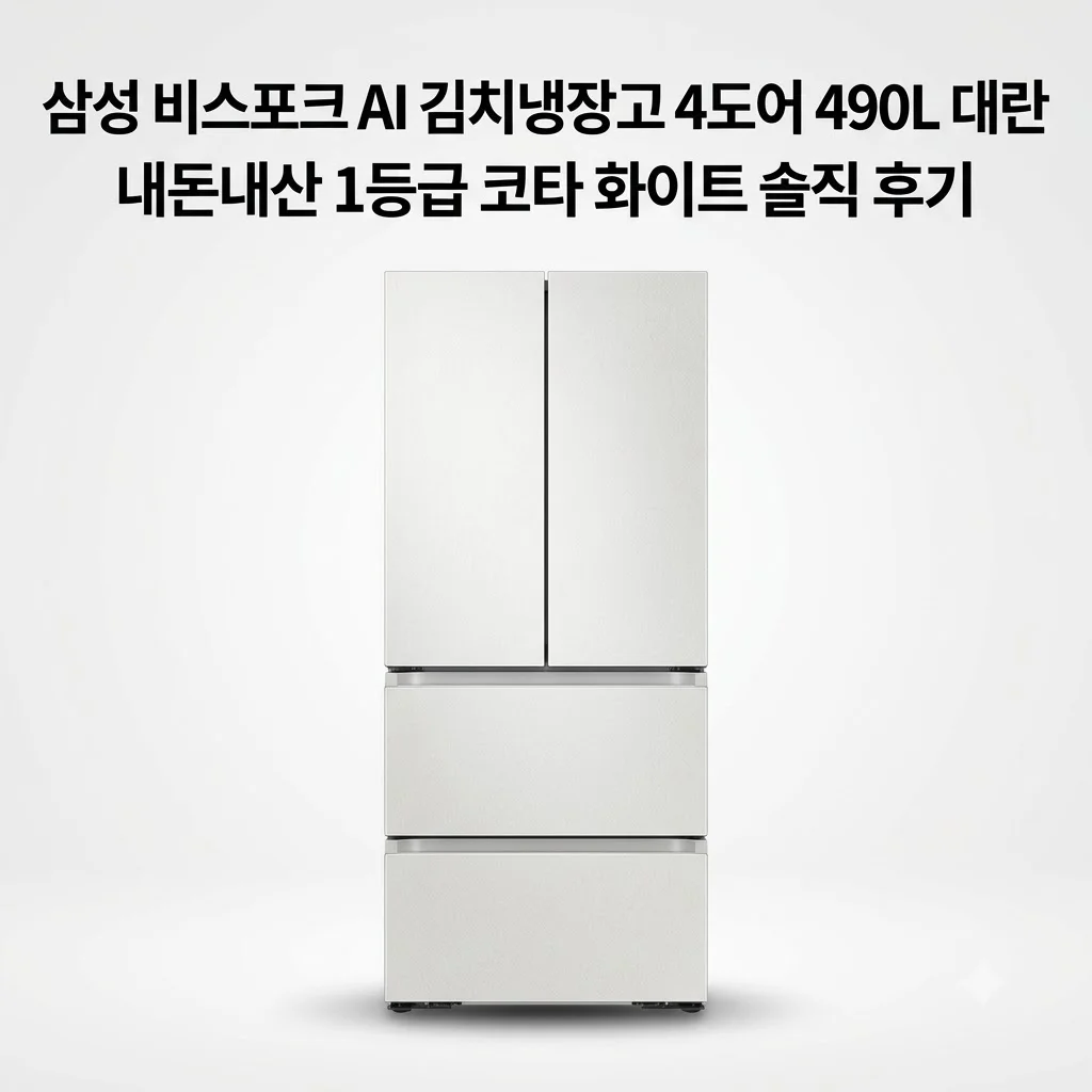삼성 비스포크 AI 김치냉장고 4도어 490L 대란, 내돈내산 1등급 코타 화이트 솔직 후기