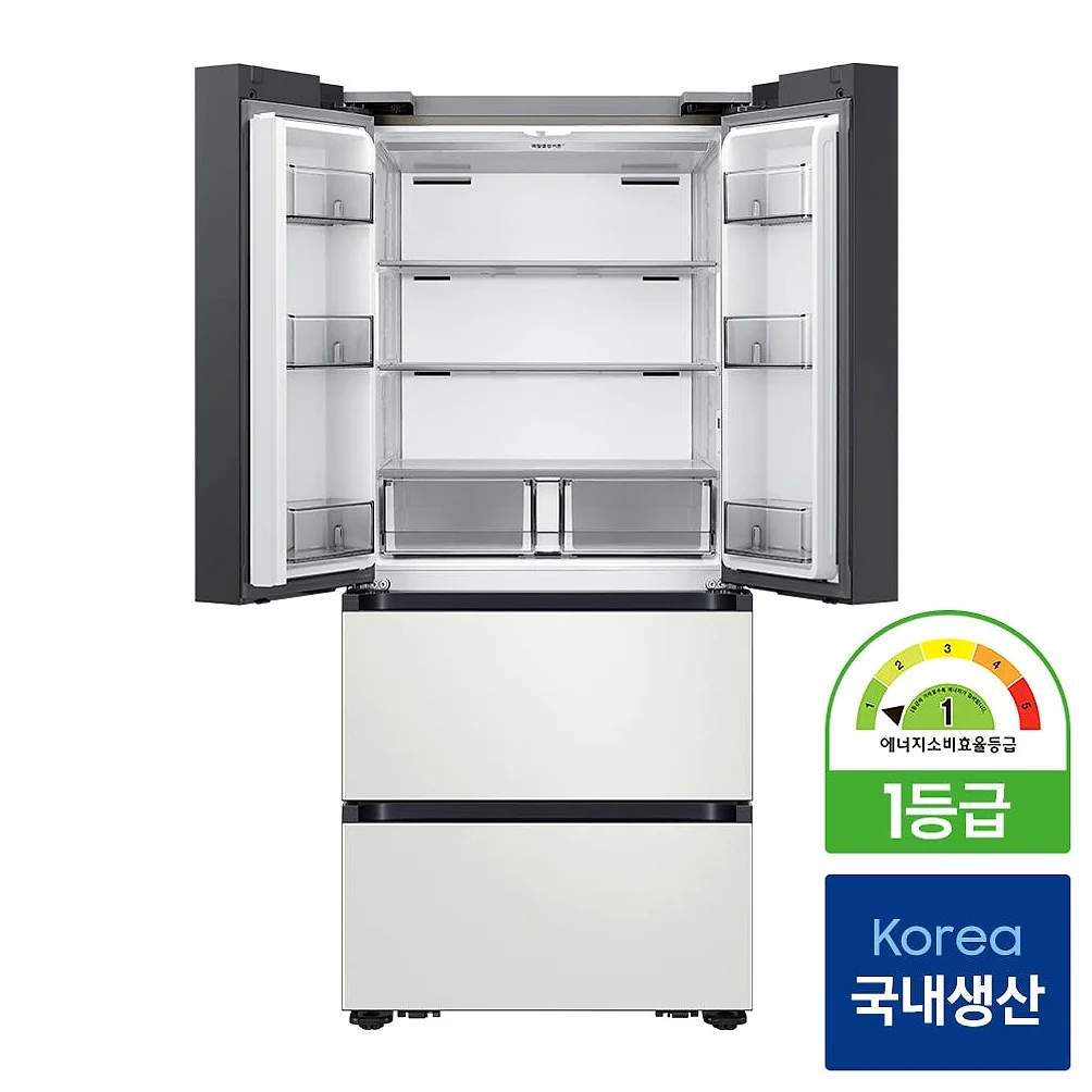 삼성 비스포크 AI 김치냉장고 4도어 490L 1등급 코타 화이트(RK70F49M1A) 상세 이미지 4