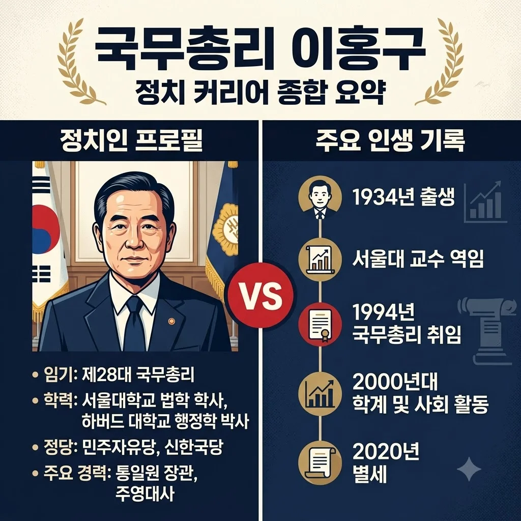 이홍구 전 총리 프로필과 주요 정치 이력 총정리