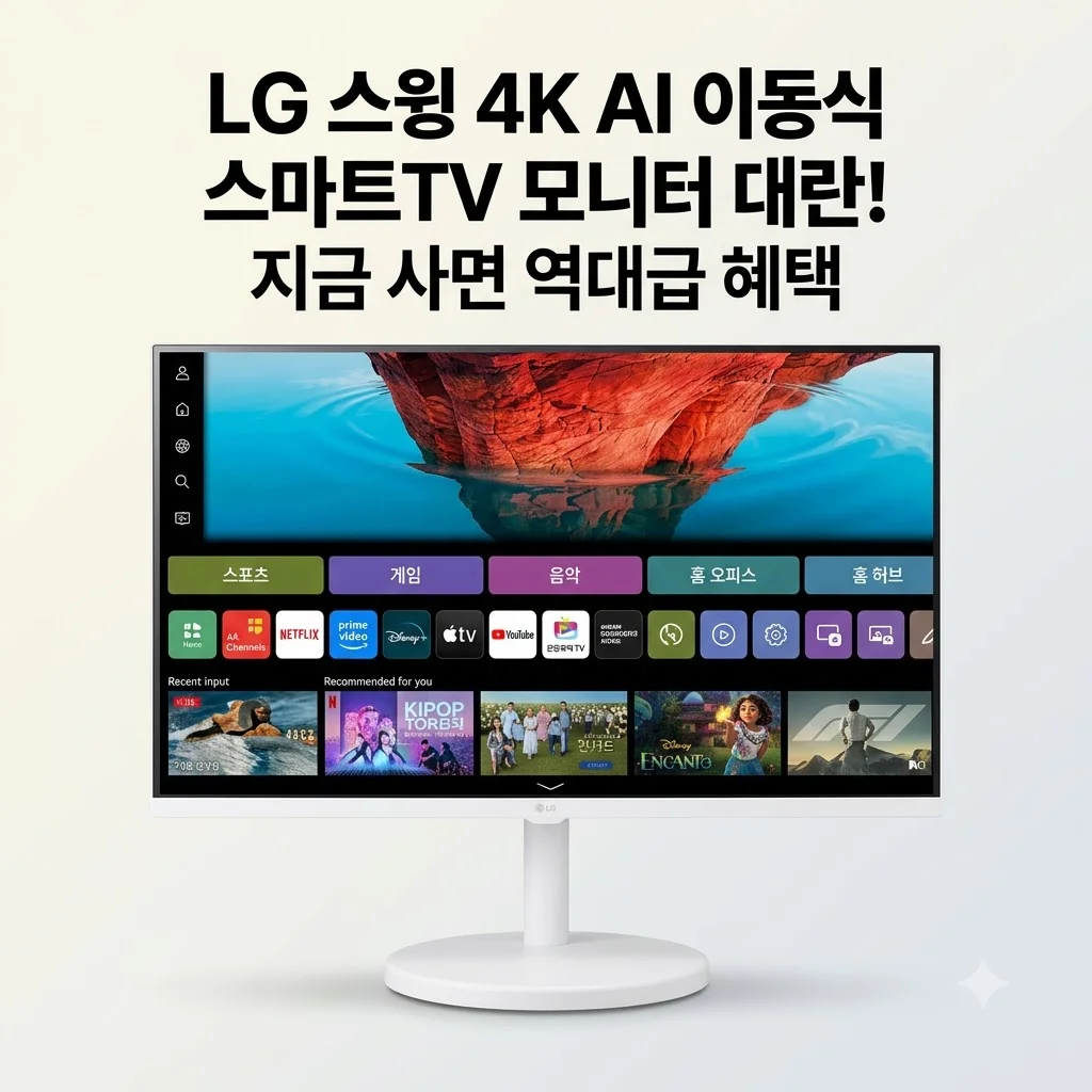 LG 스윙 4K AI 이동식 스마트TV 모니터 대란! 지금 사면 역대급 혜택