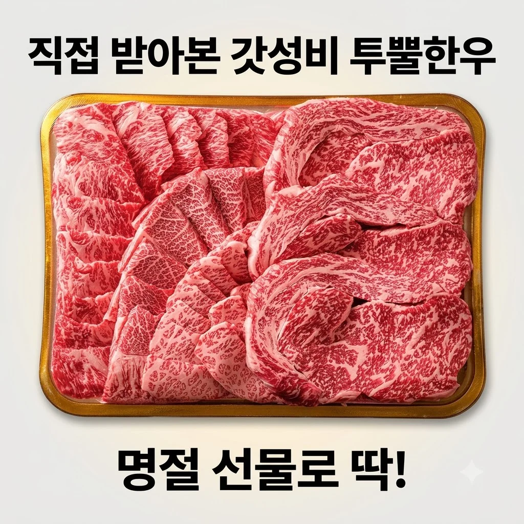 ++1 투뿔한우 [갓성비 구이용모둠세트] 명절 선물로 직접 받아본 후기