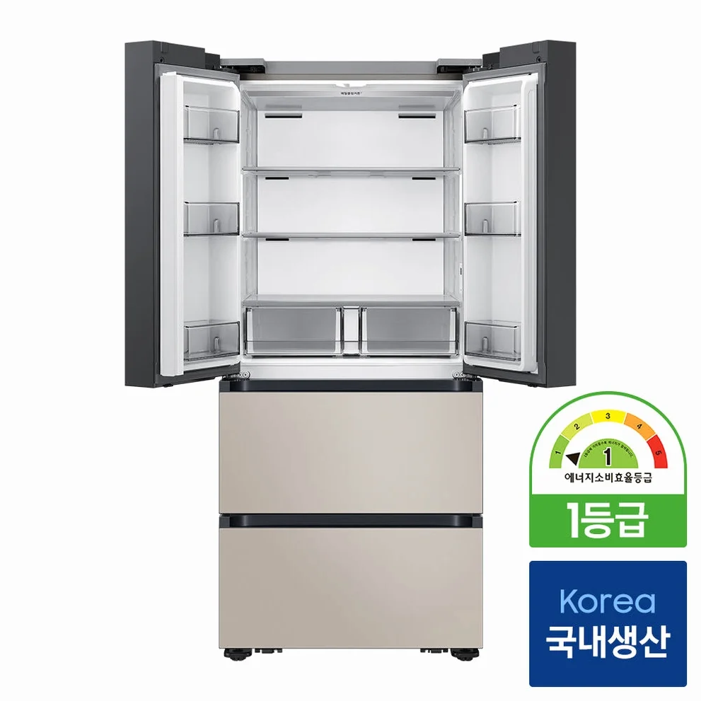 삼성 비스포크 AI 김치냉장고 4도어 490L 1등급 에센셜 화이트+에센셜 베이지(RK70F49M1ZG) 상세 이미지 1