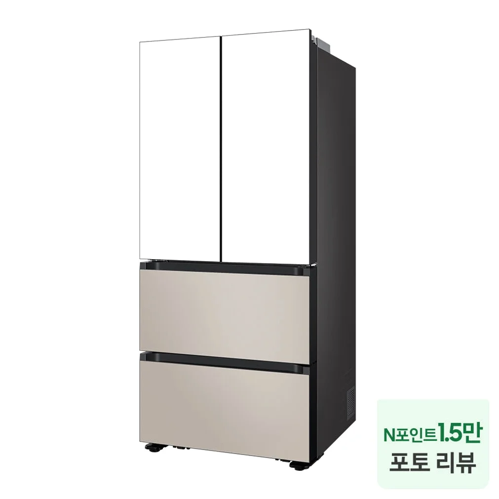 삼성 비스포크 AI 김치냉장고 4도어 490L 1등급 에센셜 화이트+에센셜 베이지(RK70F49M1ZG) 상세 이미지 3
