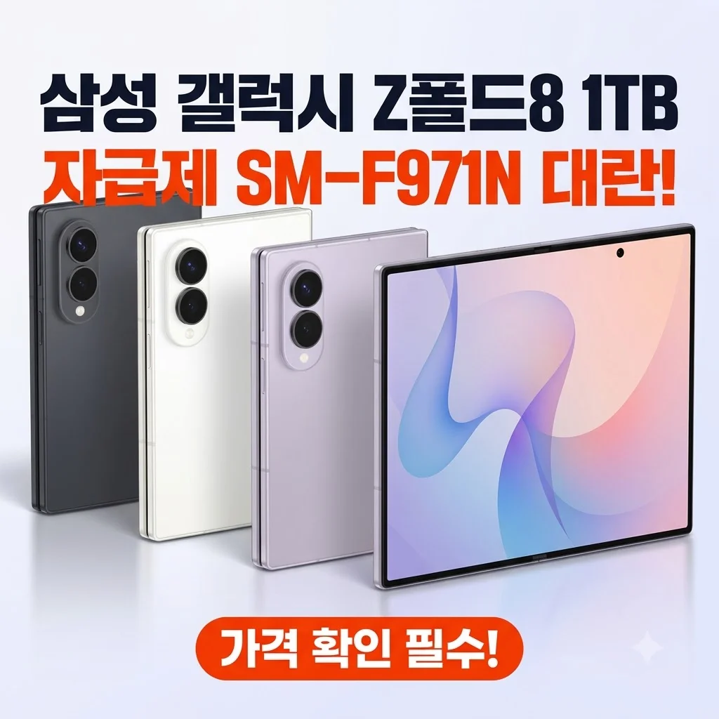 삼성 갤럭시 Z폴드8 1TB 자급제 SM-F971N 대란, 가격 확인 필수