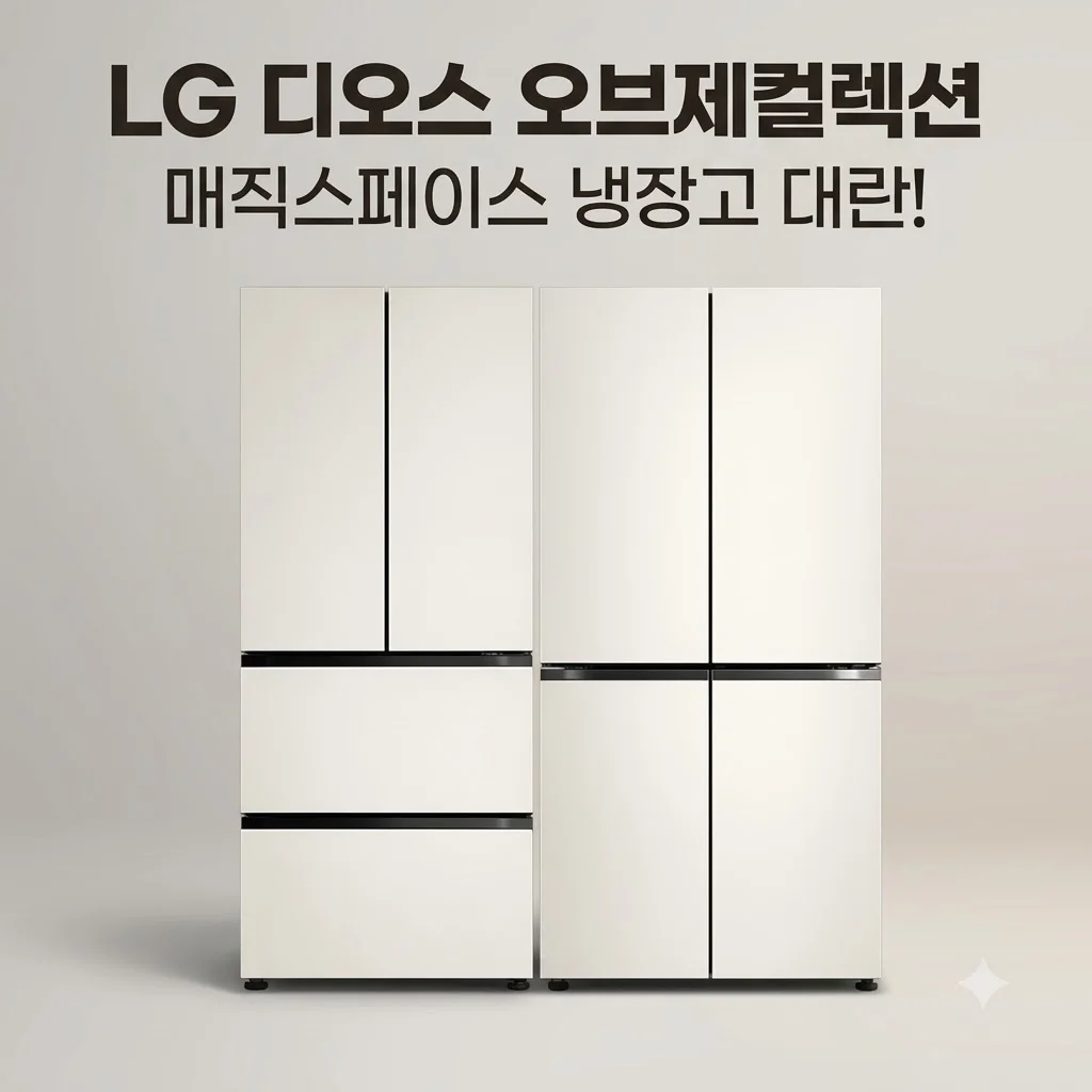 LG 디오스 오브제컬렉션 매직스페이스 냉장고 대란형 주방 인테리어