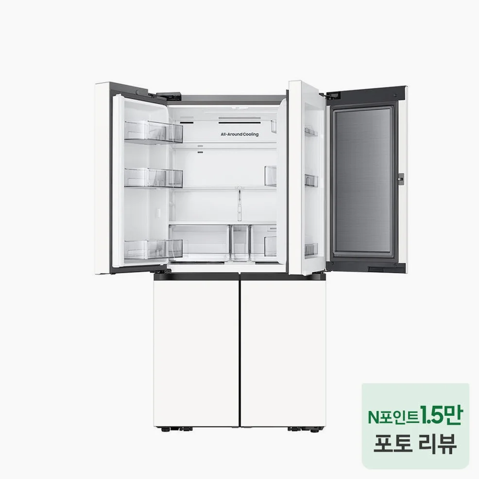 삼성 비스포크 AI 냉장고 대용량 900리터 1등급 4도어 양문형 푸드쇼케이스 에센셜화이트 상세 이미지 3