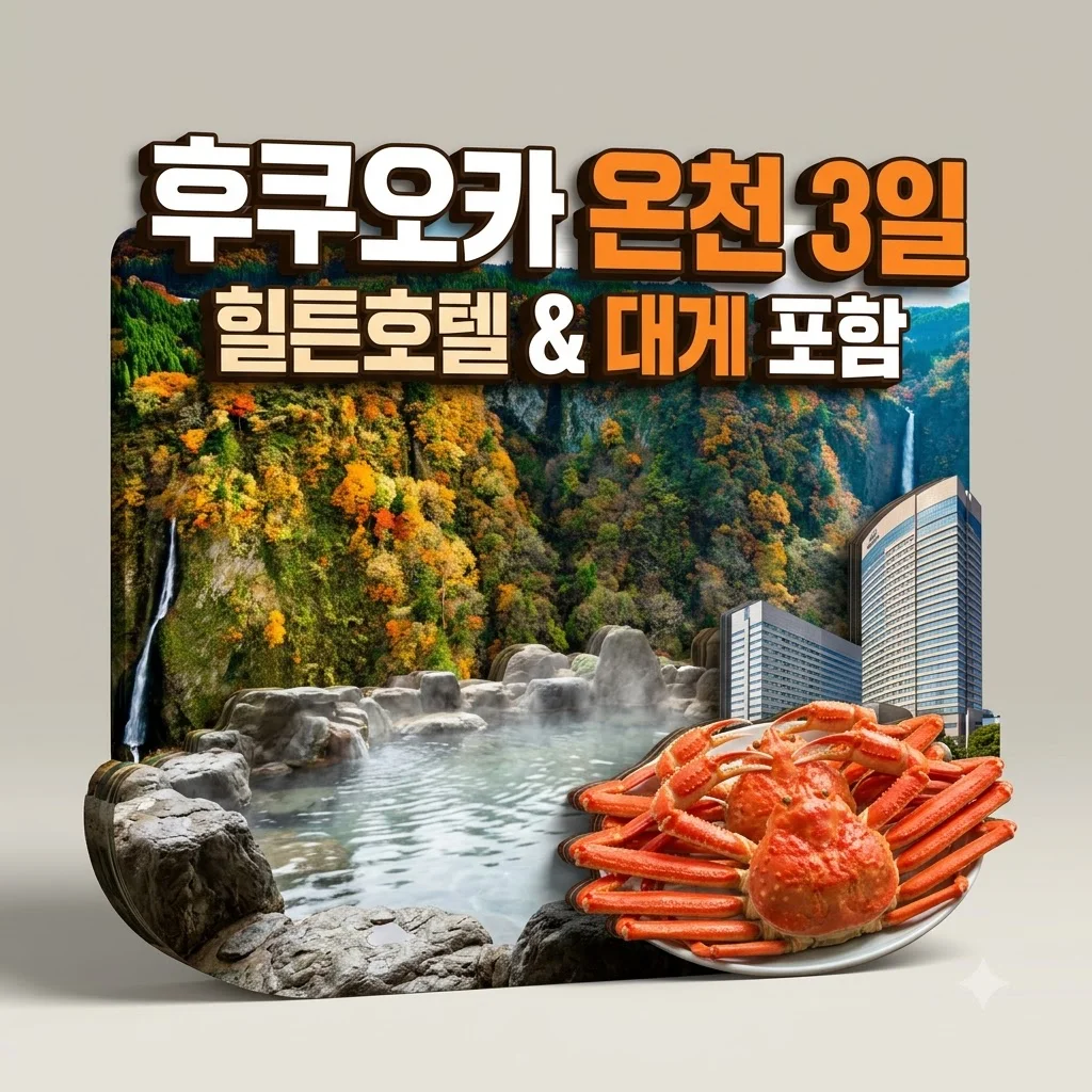 후쿠오카 온천 3일, 79만 원에 힐튼과 대게까지