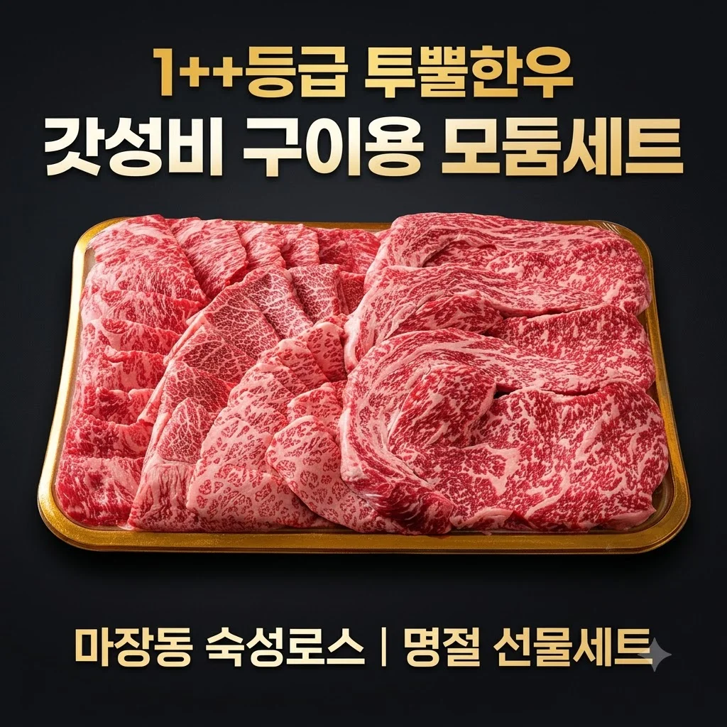 ++1 투뿔한우 [갓성비 구이용모둠세트] 마장동 숙성로스 명절 선물 후기