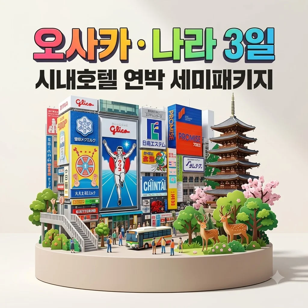 오사카/나라 3일 649,900원 시내호텔연박 세미패키지