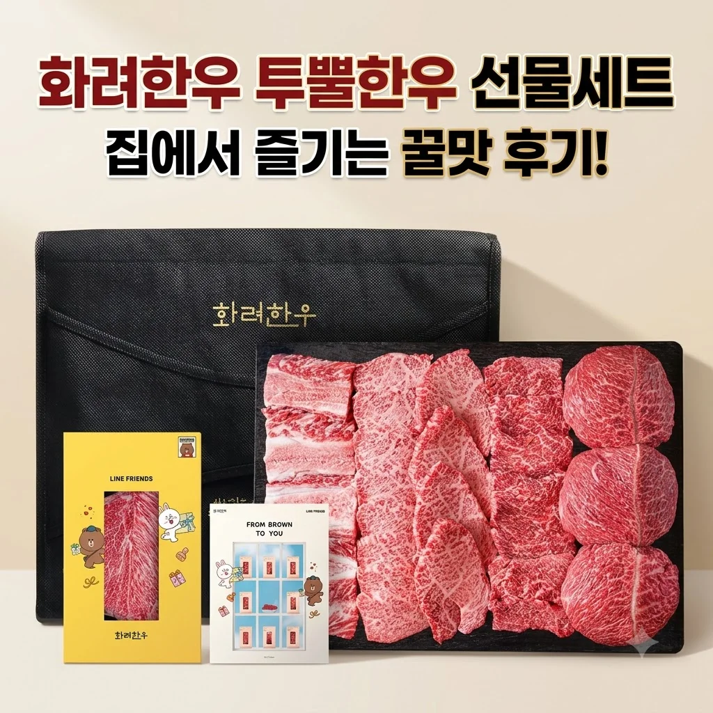 화려한우 투뿔한우 선물세트 대란! 집에서 즐기는 <strong>투플러스 한우</strong> 꿀맛 후기