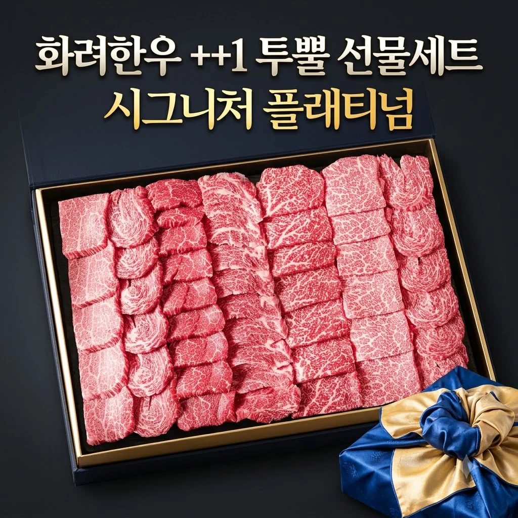 화려한우 ++1 투뿔한우 선물세트 시그니처 플래티넘 마장동 명절선물 추천