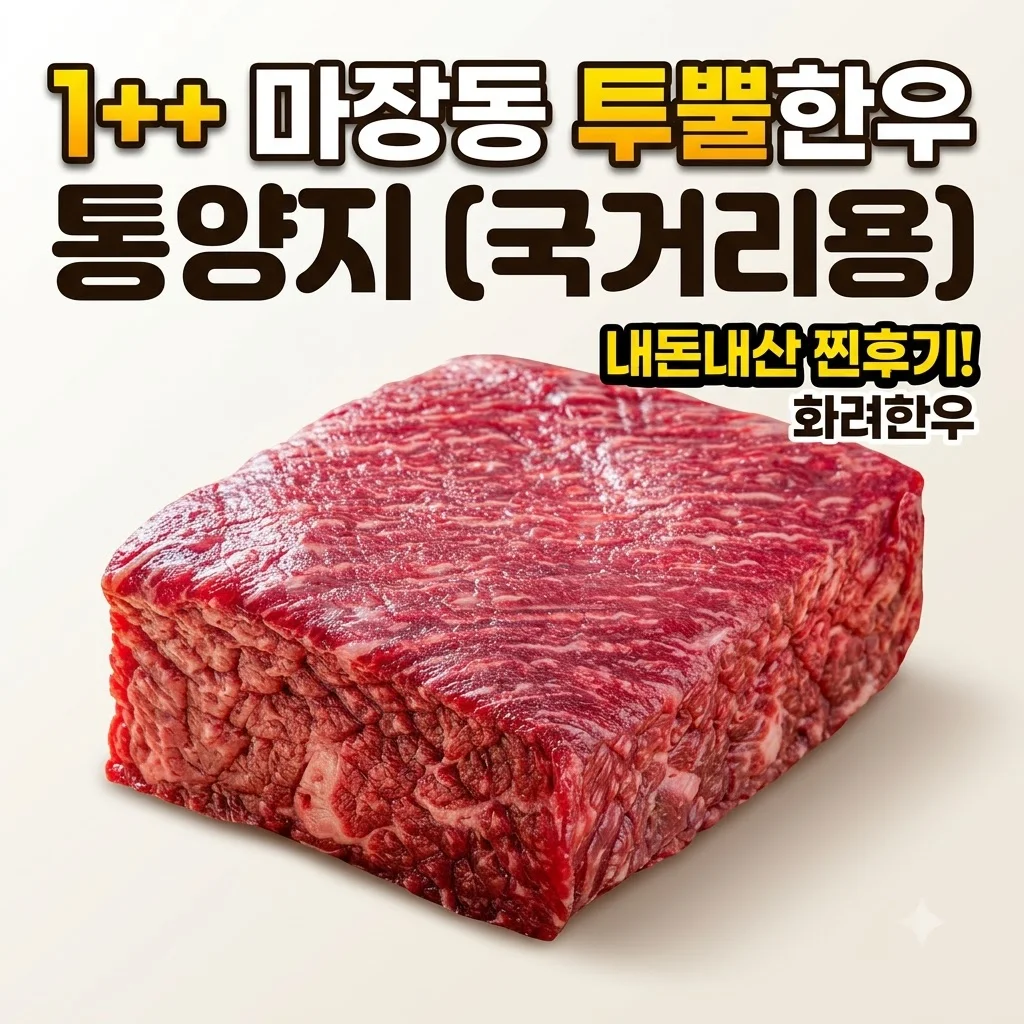 ++1 마장동 투뿔한우 통양지 국거리용 화려한우 내돈내산 찐후기