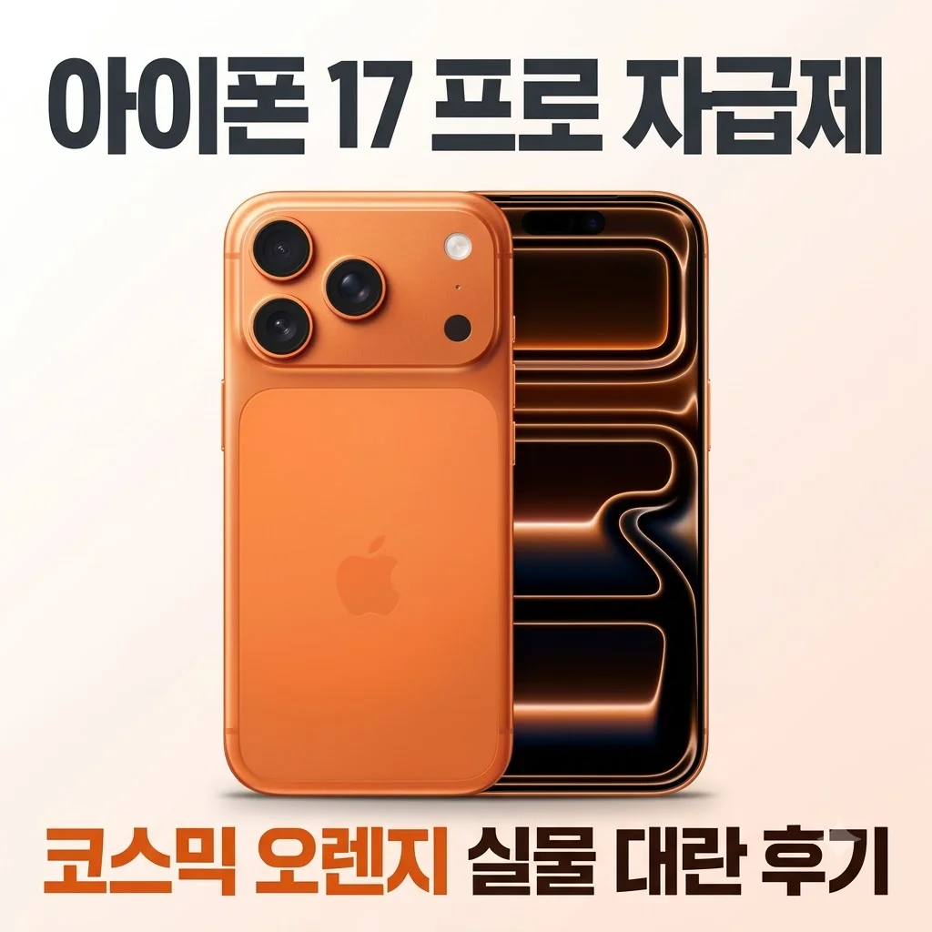 애플 아이폰 17 프로 자급제 512GB 코스믹 오렌지 실물 대란 후기