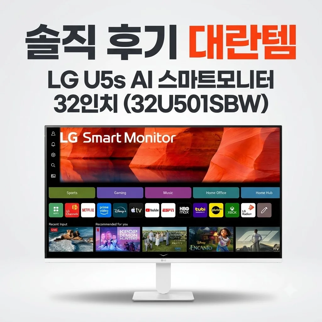 LG U5s AI 스마트모니터 32U501SBW 32인치 솔직 후기 대란템