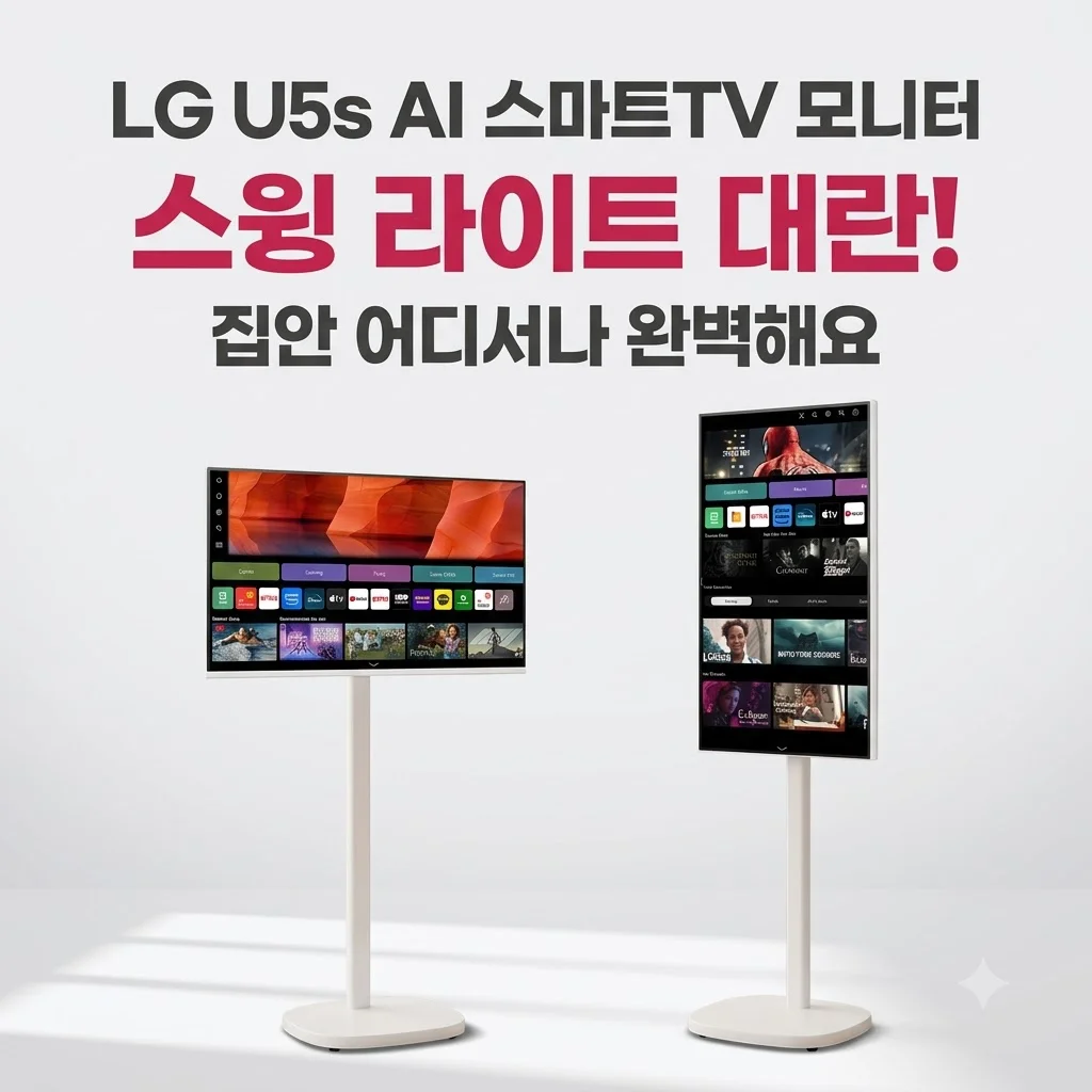 LG U5s AI 스마트TV 모니터 스윙 라이트 대란! 집안 어디서나 완벽해요