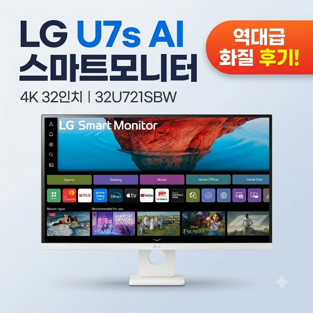 LG U7s AI 스마트모니터 4K 32인치 32U721SBW 역대급 화질 후기