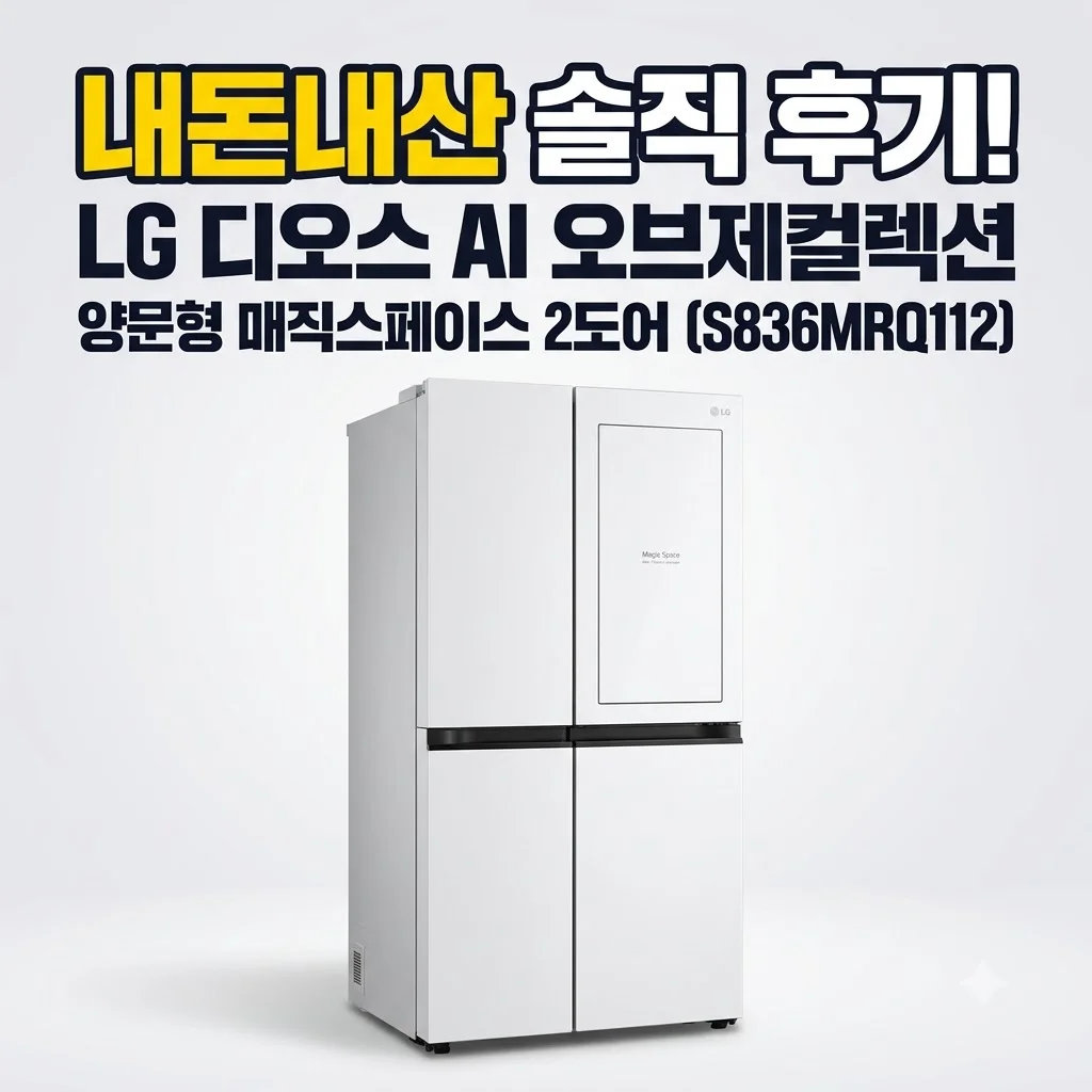 LG 디오스 AI 오브제컬렉션 양문형 매직스페이스 2도어 냉장고 S836MRQ112 내돈내산 솔직 후기