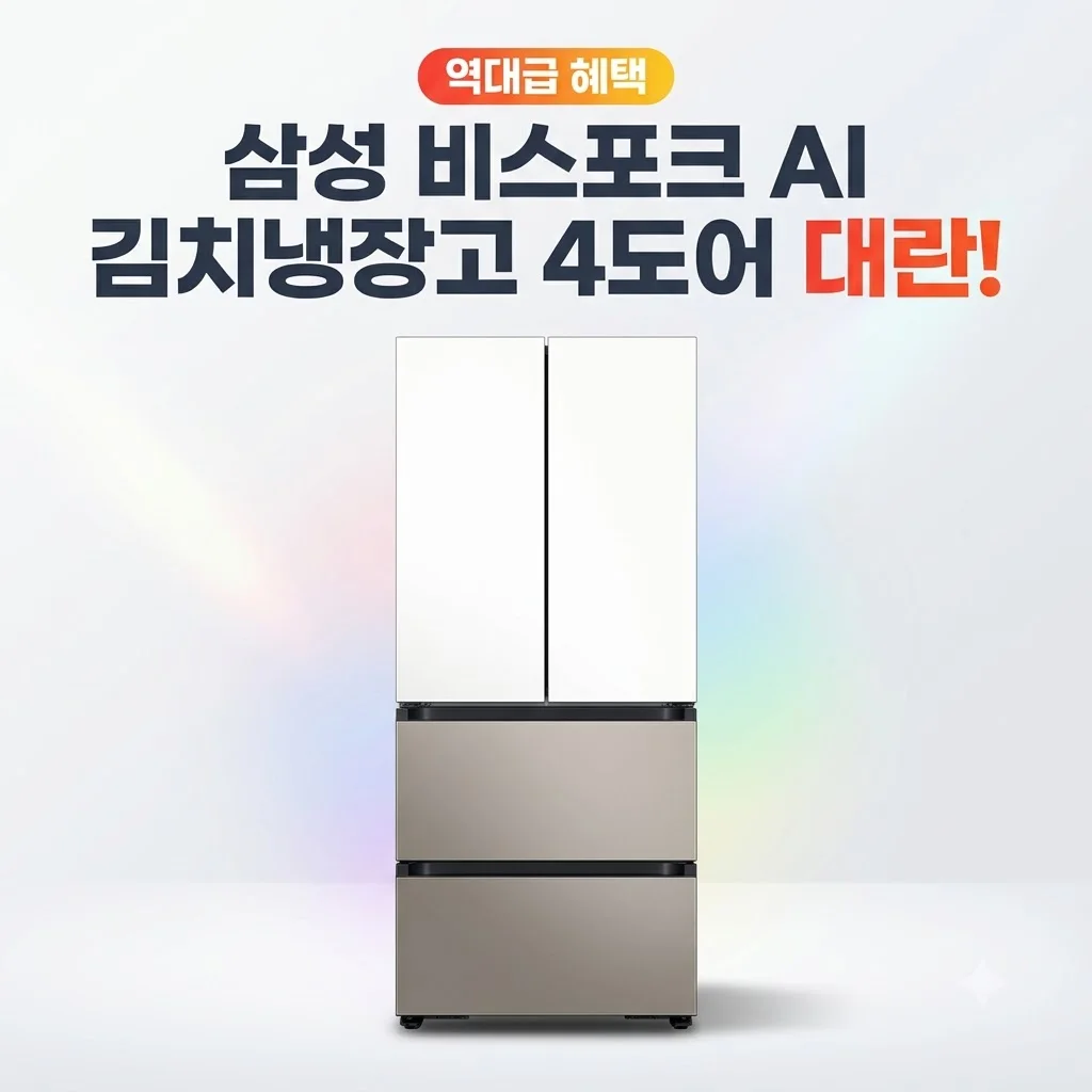 삼성 비스포크 AI 김치냉장고 4도어 대란! 역대급 혜택