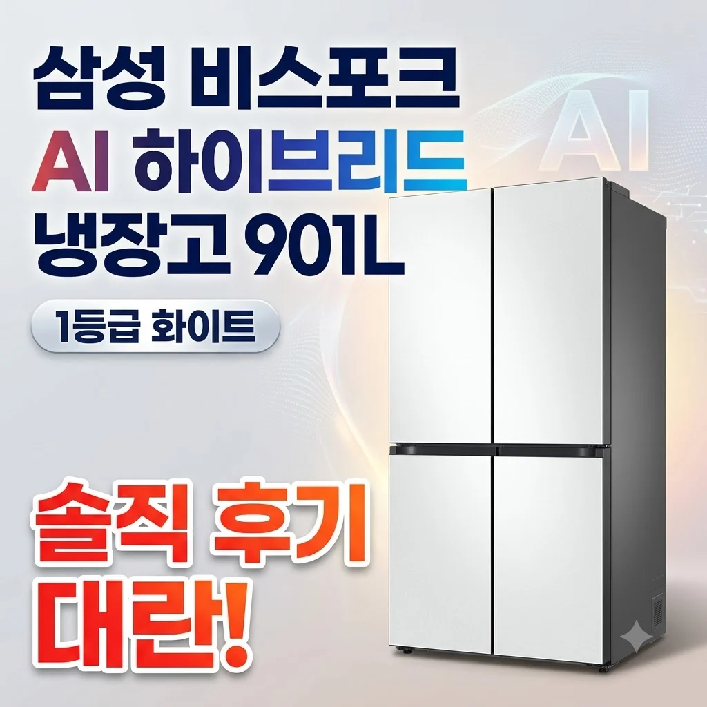 삼성 비스포크 AI 하이브리드 냉장고 901L 1등급 화이트 솔직 후기 대란