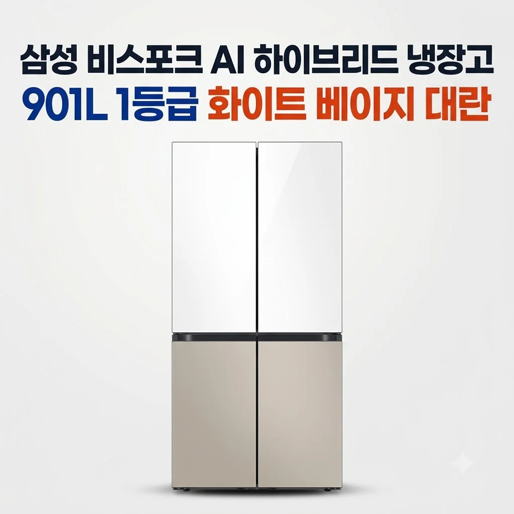 삼성 비스포크 AI 하이브리드 냉장고 901L 1등급 화이트 베이지 대란