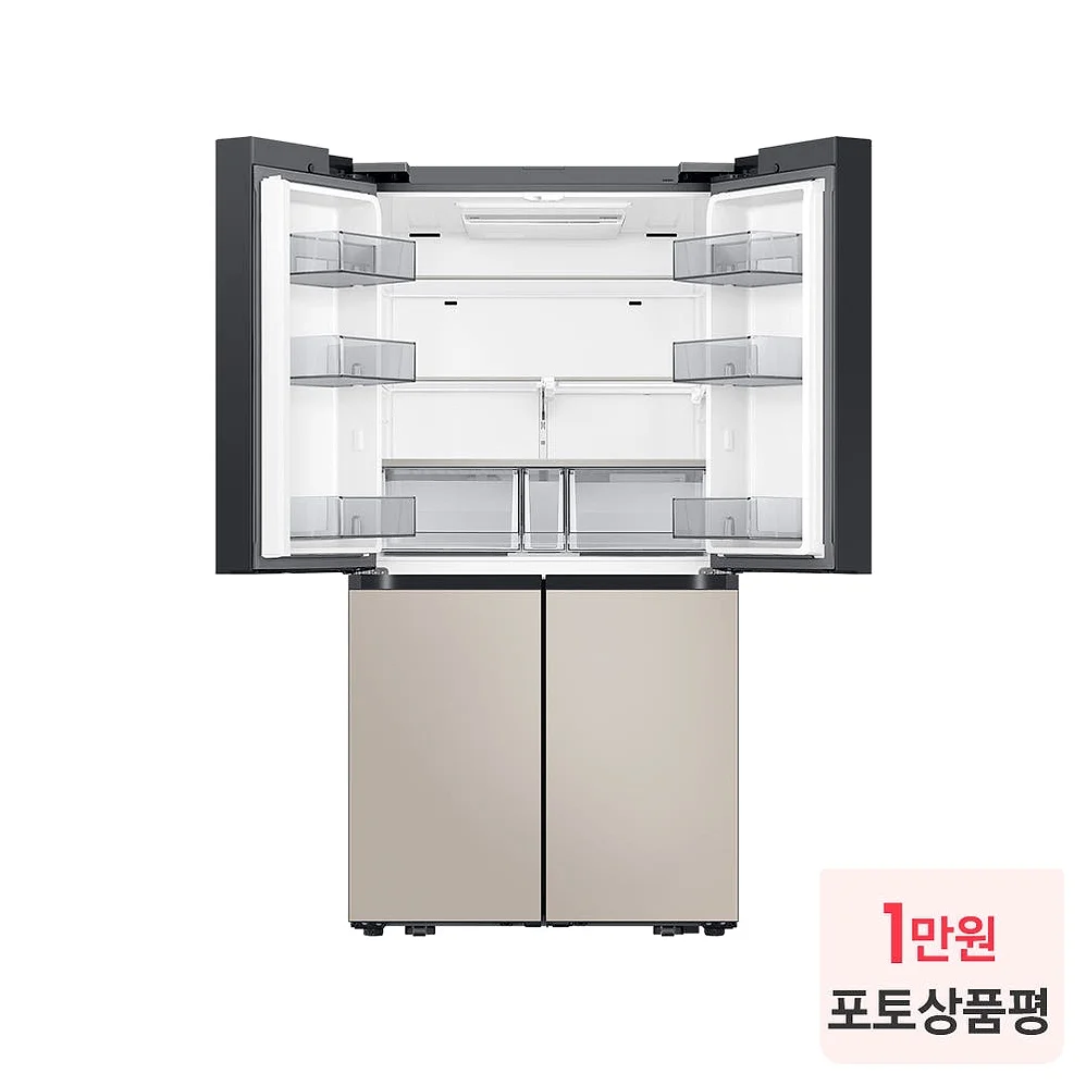 삼성 비스포크 AI 하이브리드 냉장고 901L 1등급 에센셜 화이트+에센셜 베이지(RM70F91R1ZG) 상세 이미지 2