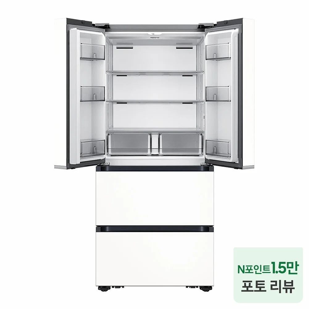 삼성 비스포크 AI 김치냉장고 프리스탠딩 스탠드형 4도어 490L 에센셜화이트 상세 이미지 1