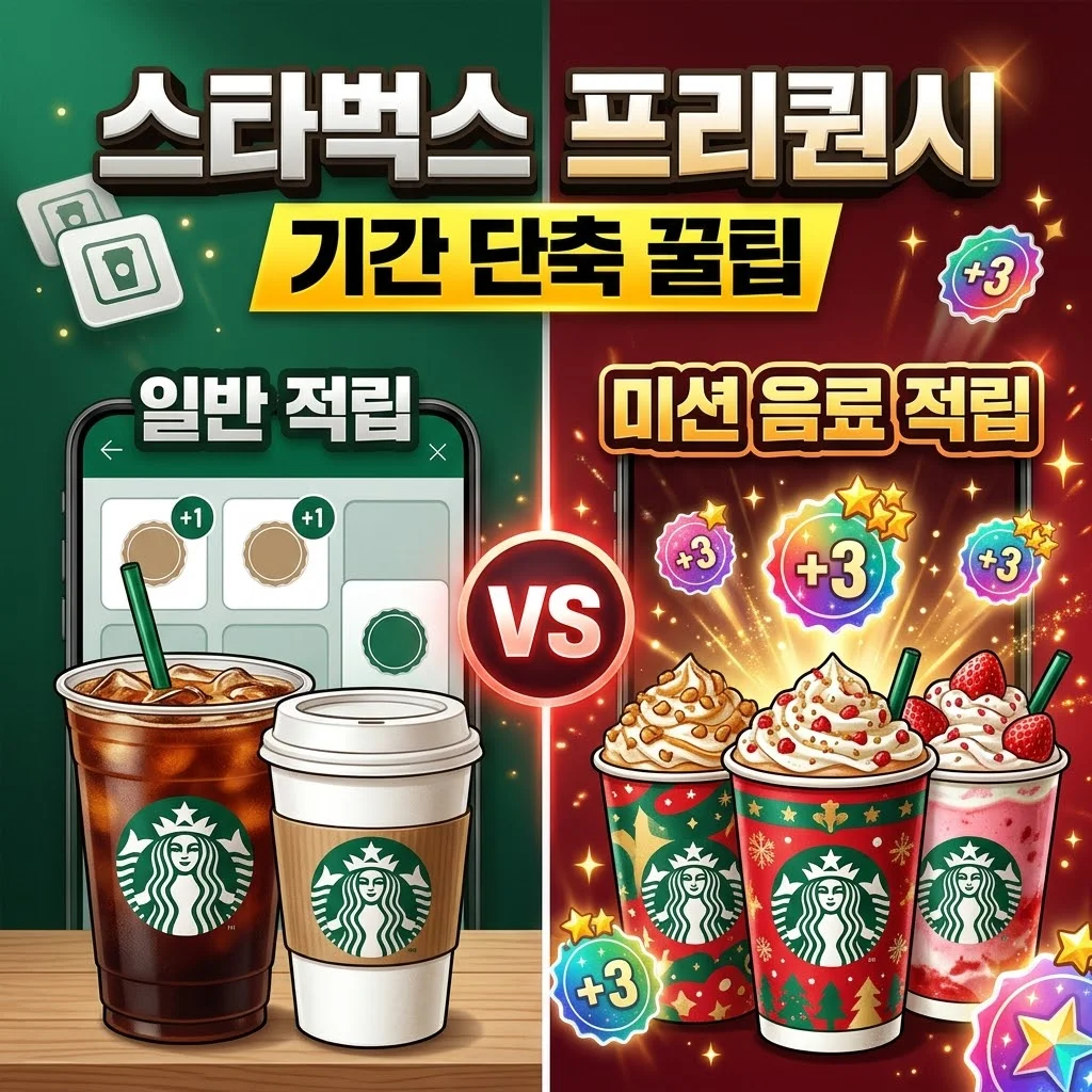 스타벅스 프리퀀시 적립 꿀팁과 완성 기간 단축 방법
