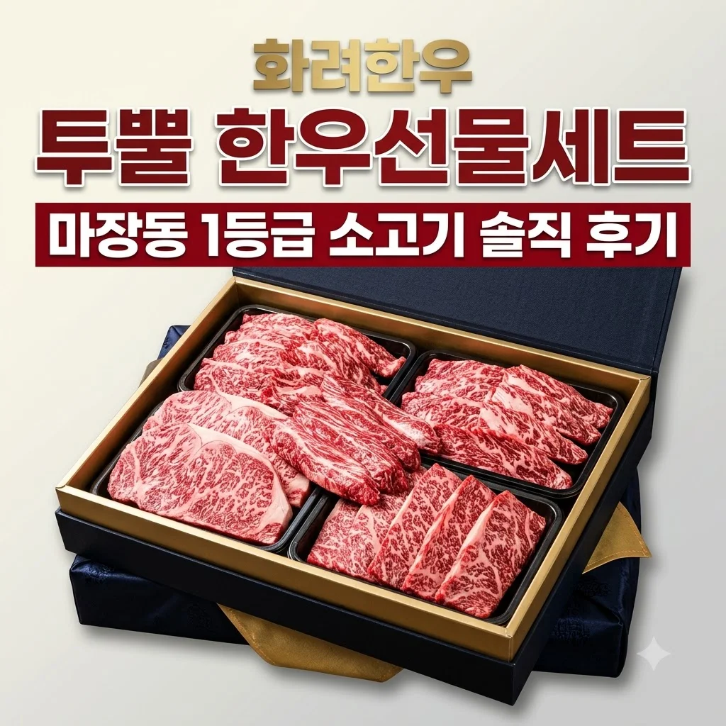 화려한우 투뿔 한우선물세트 마장동 1등급 소고기 솔직 후기